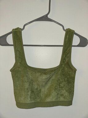 Green terry top, Size S